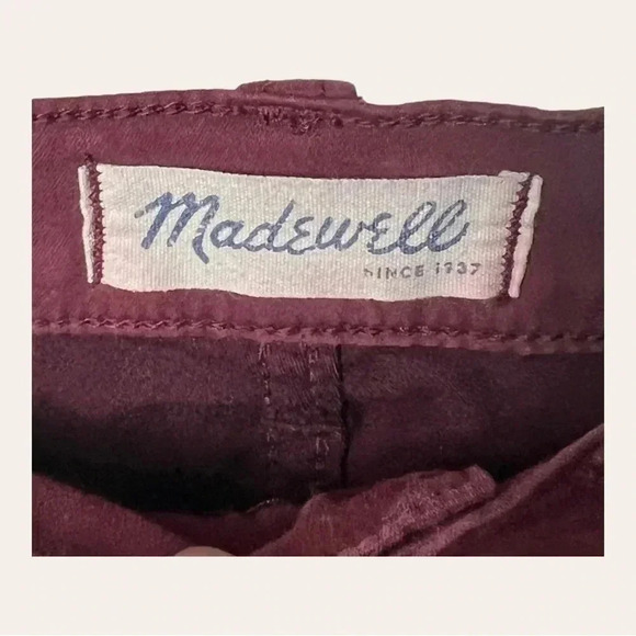 Madewell HI RISE SKINNY SKINNY DENIM JEANS BURGUNDY IN COLOR SIZE 26 - Picture 4 of 11